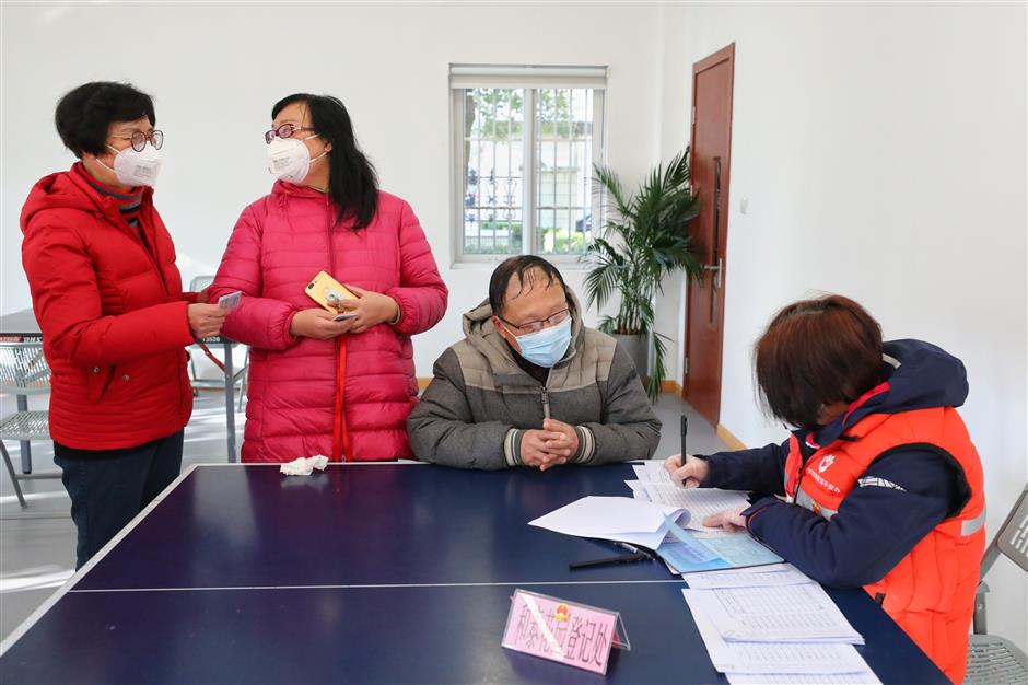 Mask registrations take place across the city