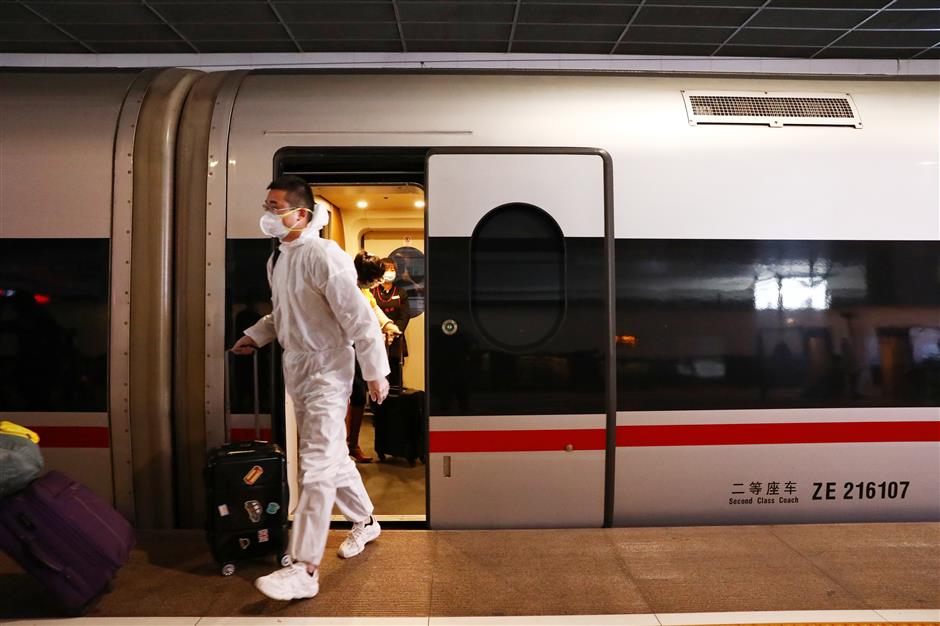 First train arrives from Wuhan as lockdown ends