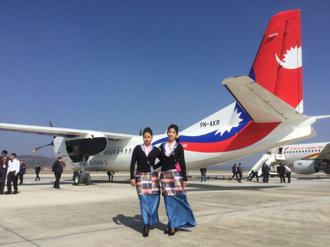 中国新舟60飞机交付尼泊尔途中。 中国航空工业提供